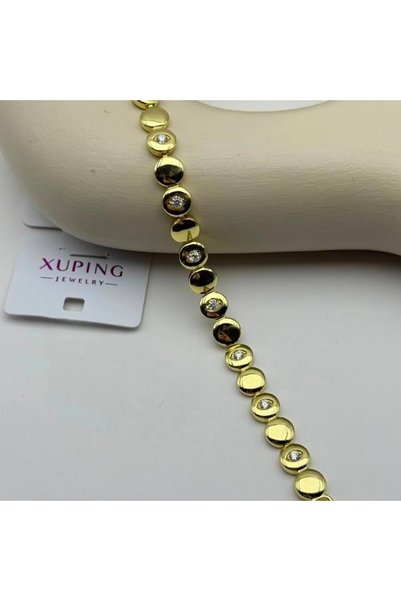 XUPING JEWELRY Xuping Jewelery Gold Color Stone Detailed Bracelet