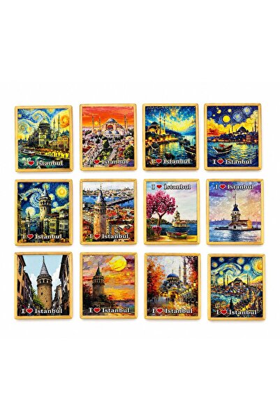 Store İstanbul Temalı Buzdolabı Süsü Magnet 9 Cm | Dekoratif Şehir Hatırası H...