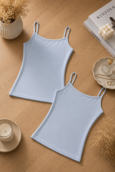 ROZELT Women's Modal Cotton Lycra Extra Ribbed Strap 2-Piece Undershirt