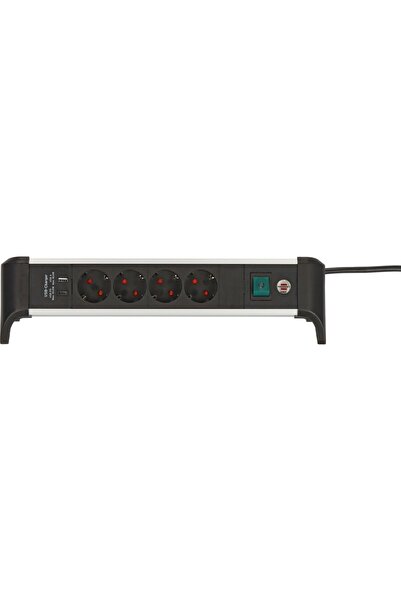 Brennenstuhl Alu-Office-Line prelungitor USB cu 4 prize 1,8 m