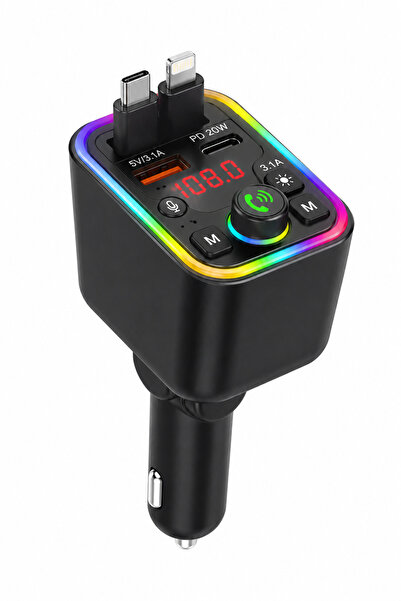Otto Modulator FM Bluetooth Auto, Încărcare rapidă 120W, USB-C, Lightning, Ha...