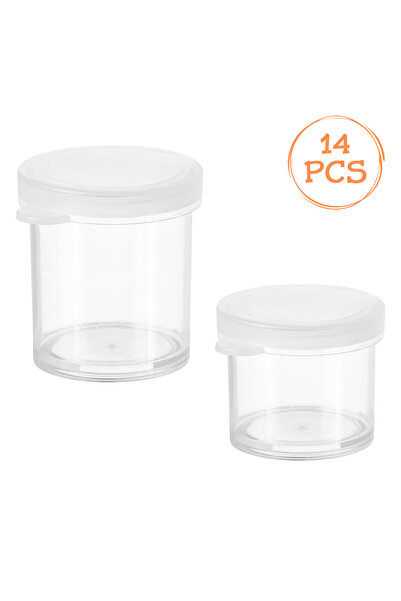 Zumzeria Set of Mini Transparent Organizing Boxes in 2 Sizes with Lid - 14 pcs