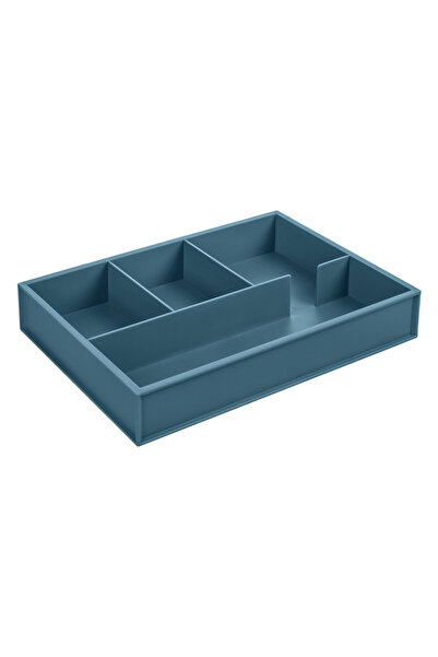OEM Turquoise Plastic Desk Organizer with 4 Compartments 25x17.8x4cm