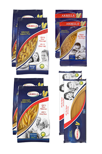Arbella Glutensiz 8'li Set Kalem Burgu Spagatti Arpa Şehriye 8 Paket Makarna ...