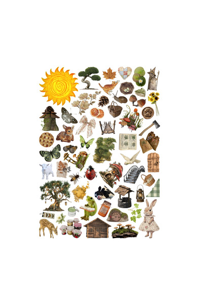 Ororabutik 59 Pieces Cottagecore, Nature, Forest Sticker Set - Sticker Set Sc...