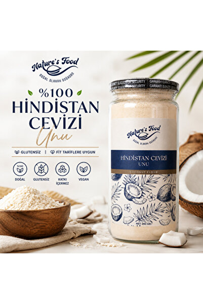 NATURES FOOD Hindistan Cevizi Unu 290 Gr | Glutensiz | Keto ve Fit Tariflere ...