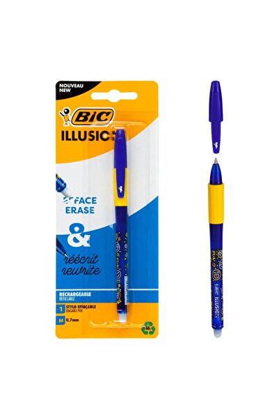 Bic Illusion Blue Thermosensitive Ink Pen & Eraser 0.7mm
