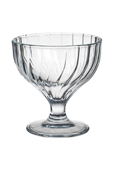 Zumzeria Glass Ice Cream Cup with Foot & Design 300ml