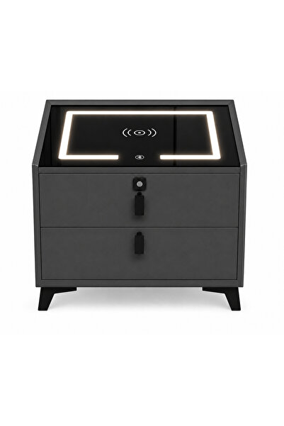 EGROSS Smart LED Nightstand, Wireless Charging, Bluetooth Speaker, – 2 Drawer...