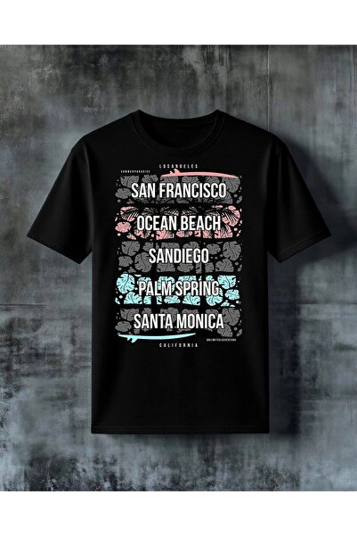 COMVİCHO San Francisco Ocean Beach Printed Oversize T-Shirt