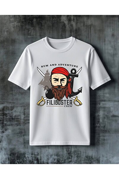 COMVİCHO Rum Adventure Filibuster Crew Printed Oversize T-Shirt
