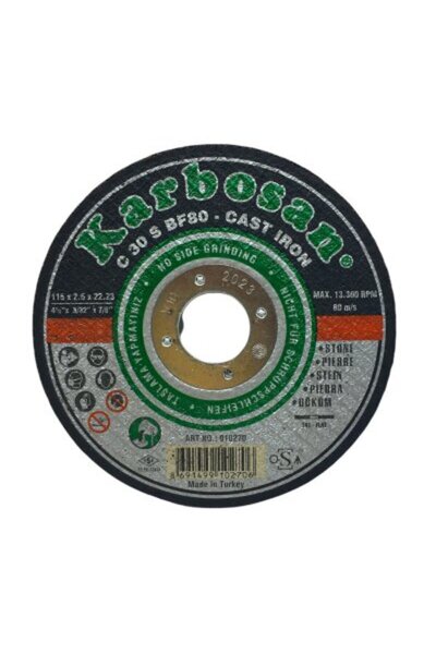 Genel Markalar KARBOSAN 10270 SC MERMER KESİCİ DİSK ( SPRAL TAŞI ) 115MMX2.5X22