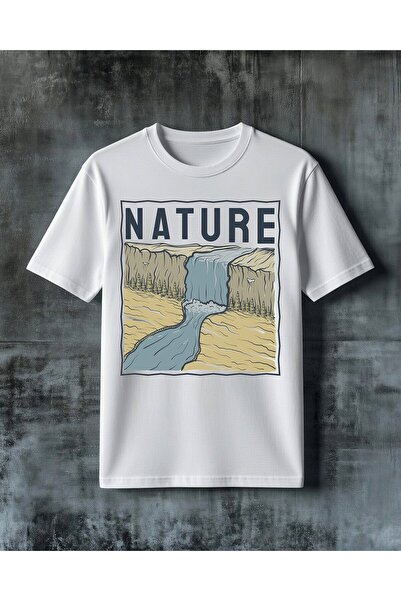 COMVİCHO Nature Su Selesdir Printed Oversize T-Shirt