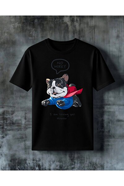 COMVİCHO No Worry Superko Kopek Printed Oversize T-Shirt