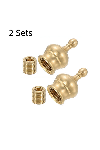 Choice 2 Set Solid Brass Lamp Shade Top Decoration Screw Cap Nuts with Brass ...