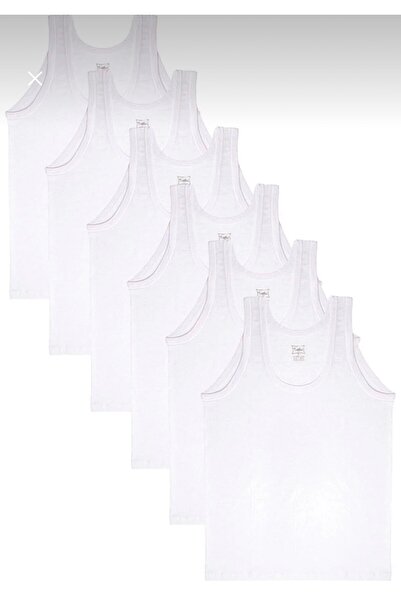 LİZA İÇ GİYİM Tutku Men's White 6 Pack Cotton Combed Undershirt
