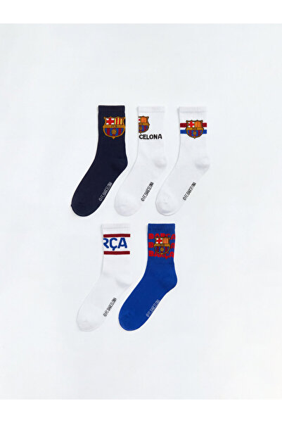 LC Waikiki FC Barcelona Printed Boys' 5 Pack Ankle Socks