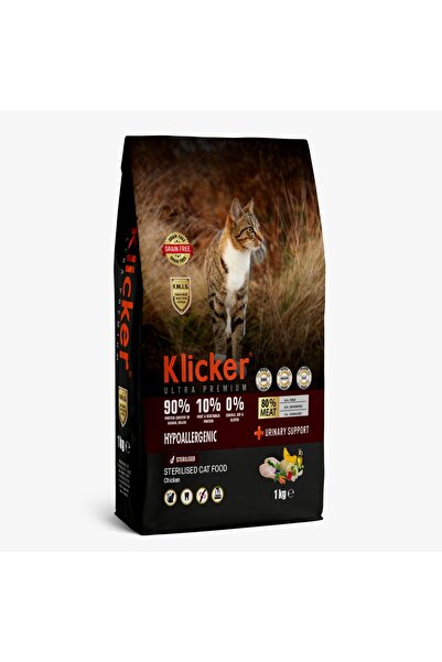 klicker ULTRA PREMIUM TAHILSIZ YETİŞKİN KEDİ MAMASI STERİL TAVUKLU 1 KG