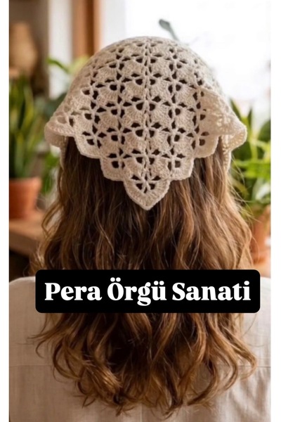 PERA ÖRGÜ SANATI باندانا كروشيه محبوكة يدويًا