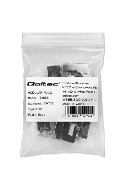 Qoltec Conectori modulari RJ45 |   Cat5e |   FTP |   Contacte ambalate |   10...