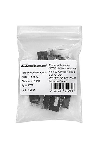 Qoltec Conector RJ45 prin priză |   CAT6 |   FTP |   Trecere prin |   Contact...