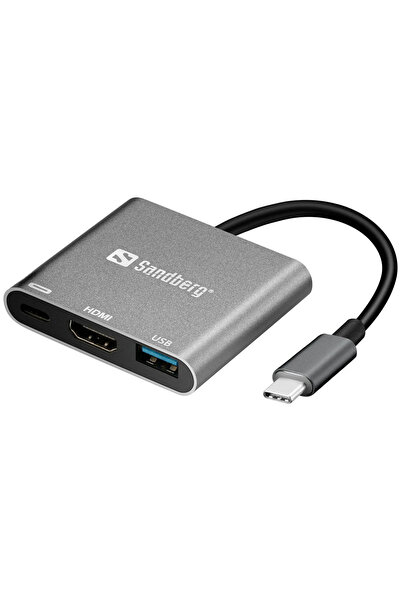 Sandberg Mini Dock USB-C HDMI+USB, USB Tip-C, USB Tip-C + USB Tip-A + HDMI, M...