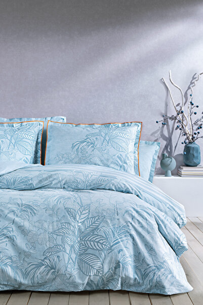 Yataş Berry Double 100% Cotton Duvet Cover Set - Blue