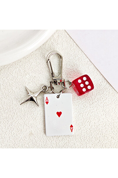 choice2 C New personalized 3D stereoscopic color dice playing card keychain p...