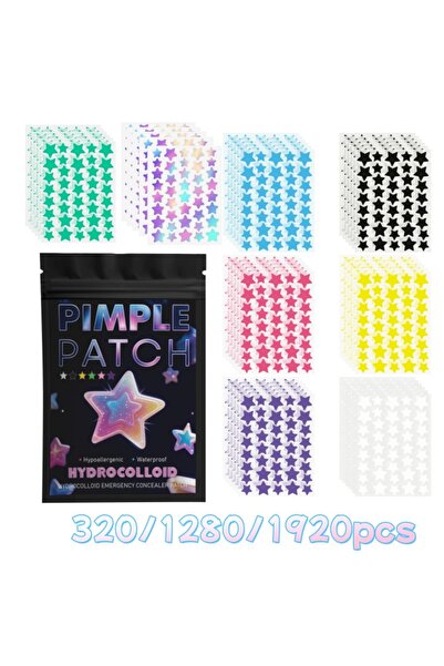 Choice1 1280pcs 320/1280/1920pcs Rainbow Star Acne Patches, Hydrocolloid Stic...