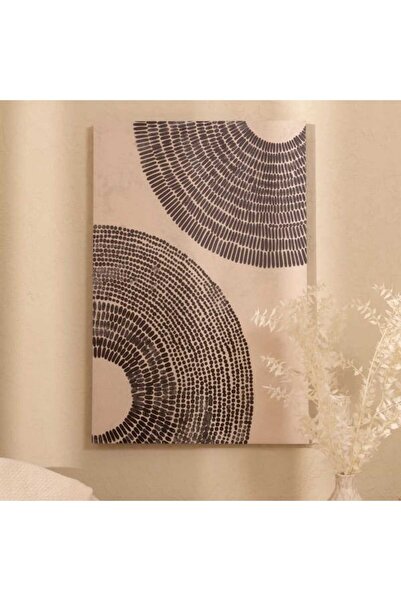 Evidea Deco Dark Line Kanvas Tablo - Bej / Siyah - 60x90 cm