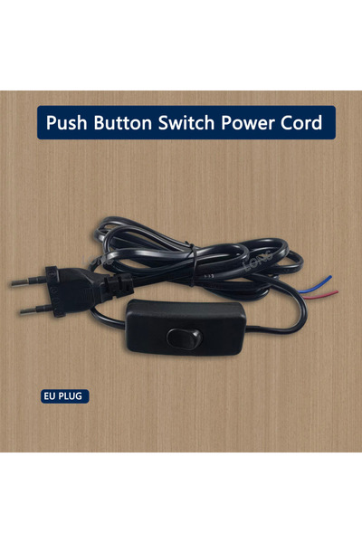 Choice6 كابل طاقة قابل للتعتيم بطول 1.8 متر مع مفتاح تشغيل/إيقاف أسود/أبيض، م...