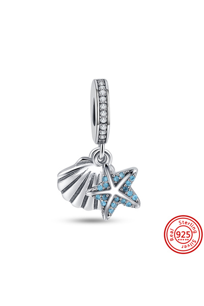 Choice61 RS183 Original 925 Sterling Silver Ocean Series Starfish Pendant DIY...