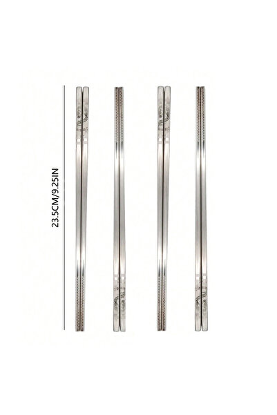 Choice 4 Pair-silver 4 Pair Reusable Metal Chopsticks: 304 Stainless Steel Se...