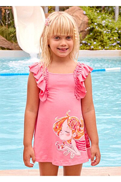 MAYORAL Girl's Combed Cotton Dress Pink