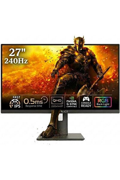 BLACK شاشة ألعاب 27 بوصة IPS، 240 هرتز، شاشة كمبيوتر QHD (2560x1440)، سرعة اس...