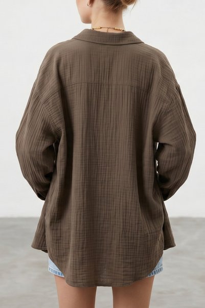 DIANNA Women's Oversize Long Sleeve Shirt 100% Cotton