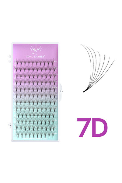 Choice9 MIX 0.07mm C 7D SONG LASHES 12 rows Pointy Base premade fans eyelash ...