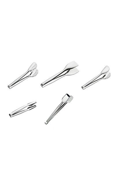 Nehir Steel Tongs 5-Piece Serving Ice Tongs Set - Serving Tongs Set