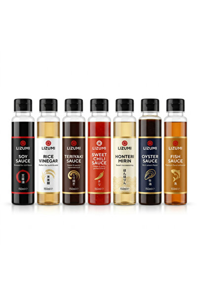 LİZUMİ Asya Sos Seti 7x150ml | Soya, Teriyaki, Oyster, Fish, Sweet Chili, Mir...