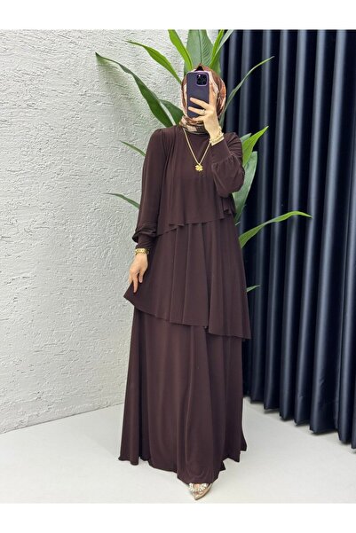 TARZ-I HAS BUTİK Kahve Premium Sultan Elbise Tesettür Giyim