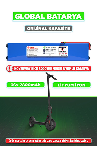 GLOBAL BATARYA Hoverway Kick Uyumlu Elektrikli Scooter Bataryası 36v 7800mAh ...