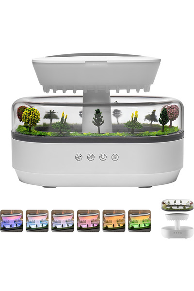 Velaris Difuzor de aromaterapie Forest – Terariu cu LED-uri multicolore și ab...