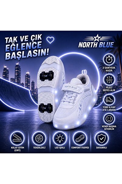 NorthBlue Ledli Tekerlekli çocuk paten Spor ayakkabı