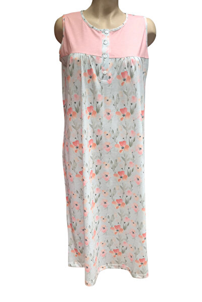 Nena 22857-Robalı Patlı 100% Cotton Sıfırlı Poppy Nightgown
