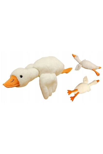 OEM Jucărie de pluș Gâscă Piccolo, 70cm, mobilă, alb/portocaliu