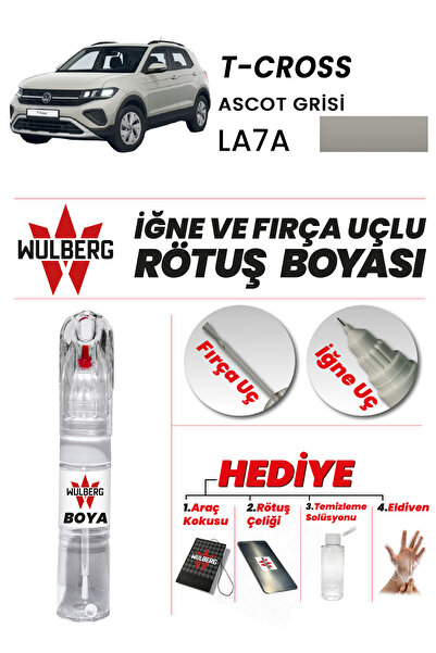 Wulberg Volkswagen T-Cross Ascot Grisi LA7A Rötuş Boya 25 ml İğne & Fırça Uçl...
