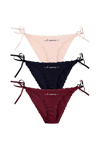 LA VALİENTE Amore Collection: Nakışlı Fırfır Detaylı Ayarlanabilir İpli İç Ça...