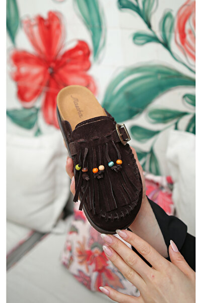 EREN SHOES BAG TASSEL Papuci de damă din piele naturală, piele de căprioară, ...