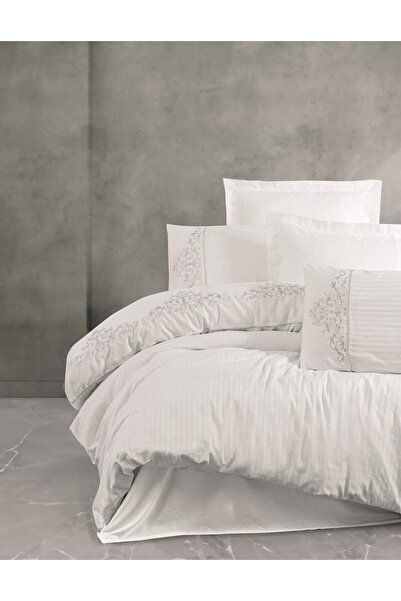 FARİKA Satin Double Quilt Cover Set Quilt Cover: 200 X 220 Cm Flat Sheet: 240...