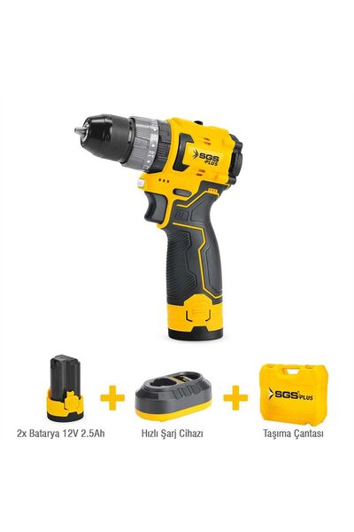 İBTAŞ SGS5081 - 40 Nm - 12 Volt - 2.5 Amper Darbeli Akülü Vidalama Seti - Köm...